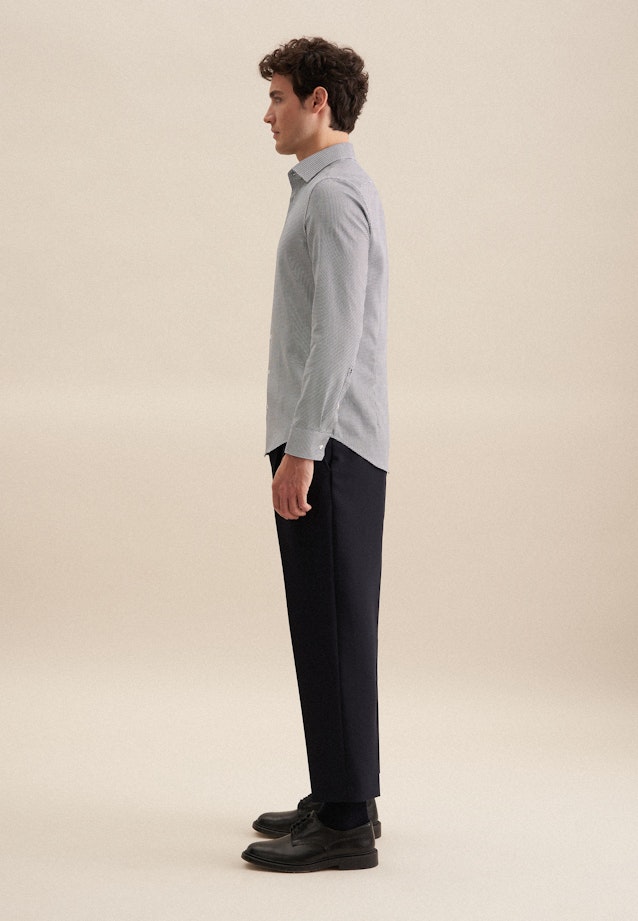 Easy-iron Satin Business Shirt in Slim with Kent-Collar in Dark Blue |  Seidensticker Onlineshop