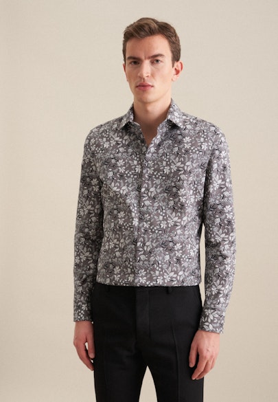 Slim Business shirt Print in Grey |  Seidensticker Onlineshop