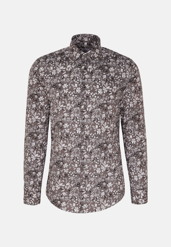 Slim Business Hemd Druck in Grau |  Seidensticker Onlineshop