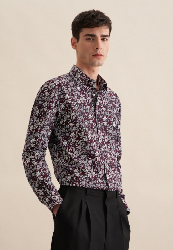 Business Shirt in Slim with Kent-Collar in Purple | Seidensticker online shop