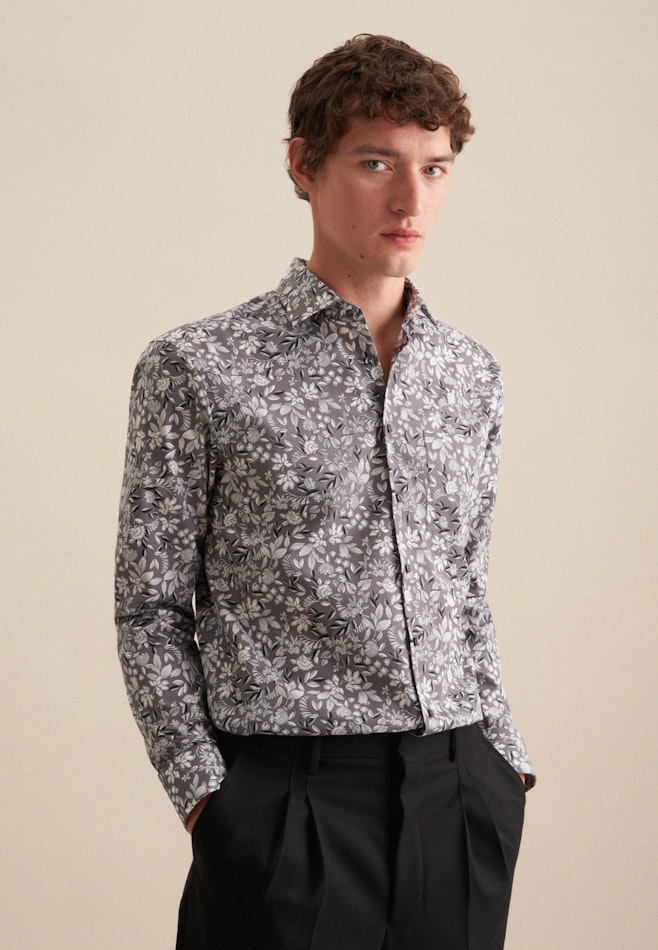 Business Shirt in Regular with Kent-Collar in Grey | Seidensticker online shop