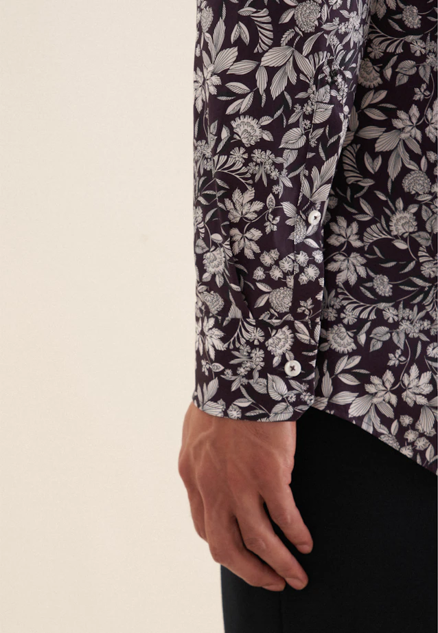 Regular Business Hemd Druck in Lila |  Seidensticker Onlineshop
