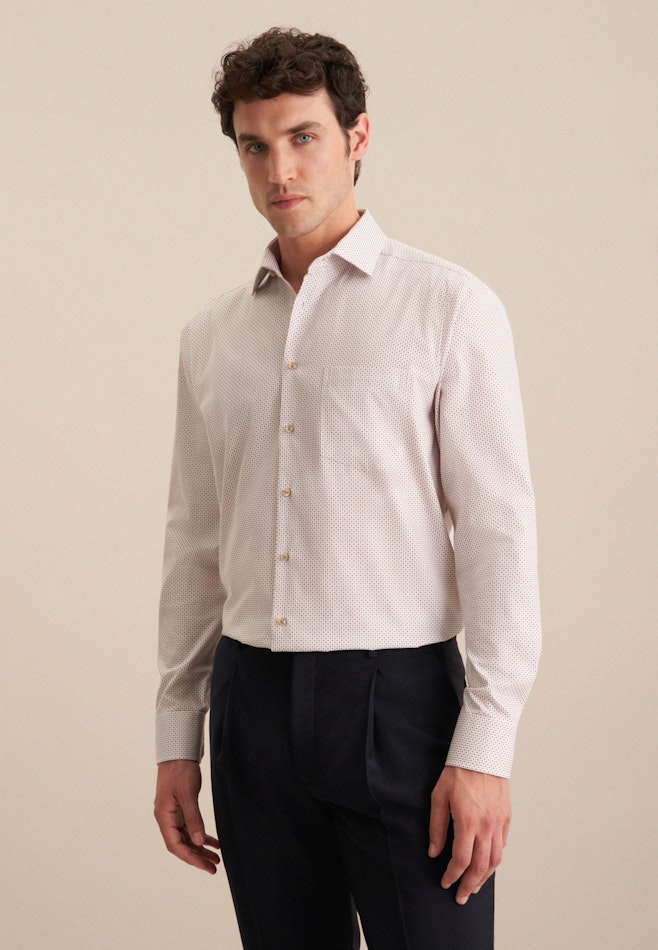 Regular Business Hemd Druck in Grau | Seidensticker Onlineshop