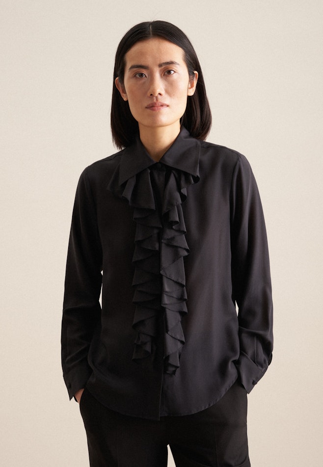 Crepe Ruched Blouse in Black | Seidensticker online shop