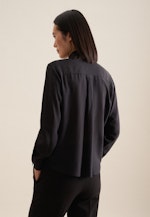 Crepe Ruched Blouse in Black |  Seidensticker Onlineshop