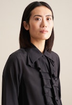 Crepe Ruched Blouse in Black |  Seidensticker Onlineshop