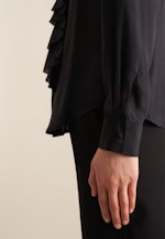 Crepe Ruched Blouse in Black |  Seidensticker Onlineshop