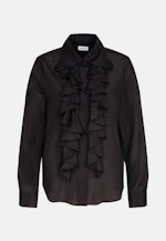 Krepp Blouse Met Rushes in Zwart |  Seidensticker Onlineshop