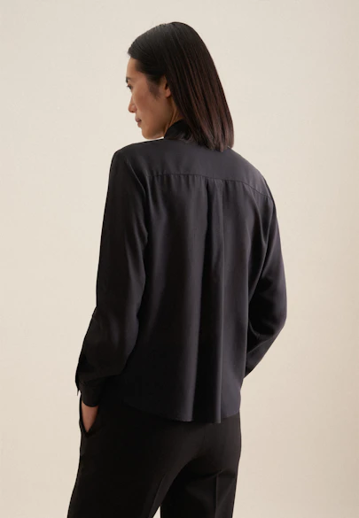Seidenbluse mit Volants in Schwarz |  Seidensticker Onlineshop