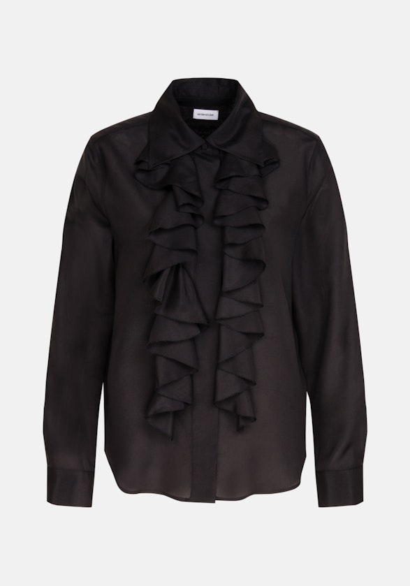Seidenbluse mit Volants in Schwarz | Seidensticker Onlineshop