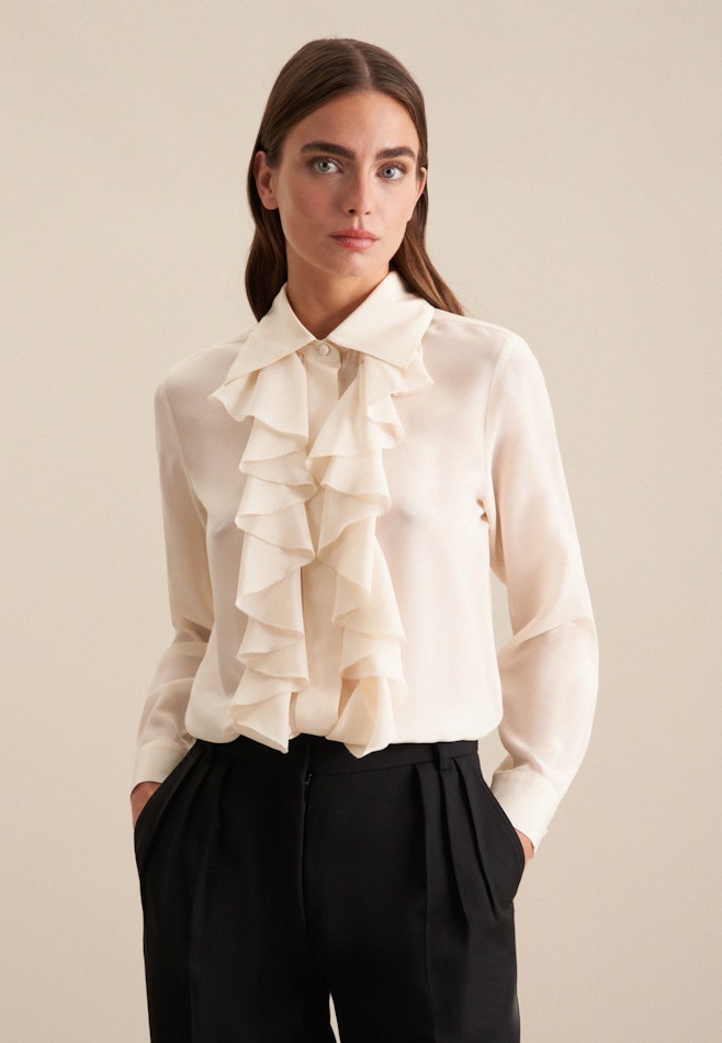 Long sleeve Crepe Ruched Blouse in Ecru | Seidensticker online shop