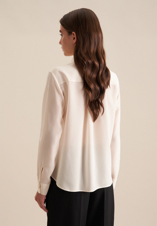 Krepp Blouse Met Rushes in Ecru |  Seidensticker Onlineshop