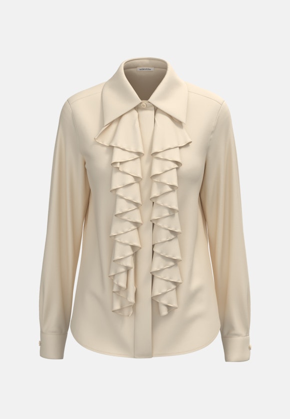 Krepp Blouse Met Rushes in Ecru |  Seidensticker Onlineshop