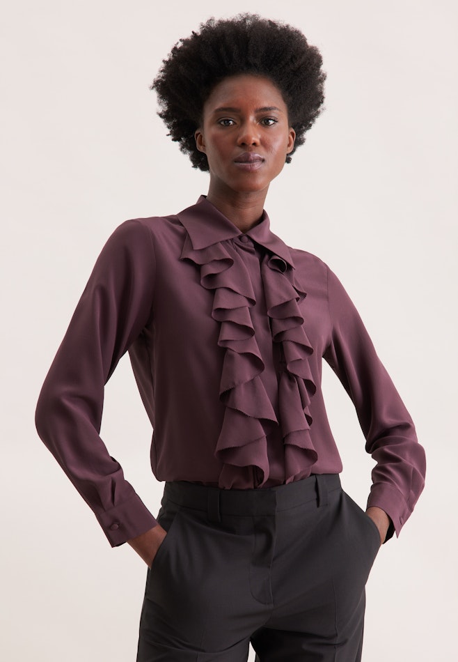 Seidenbluse mit Volants in Rot | Seidensticker Onlineshop