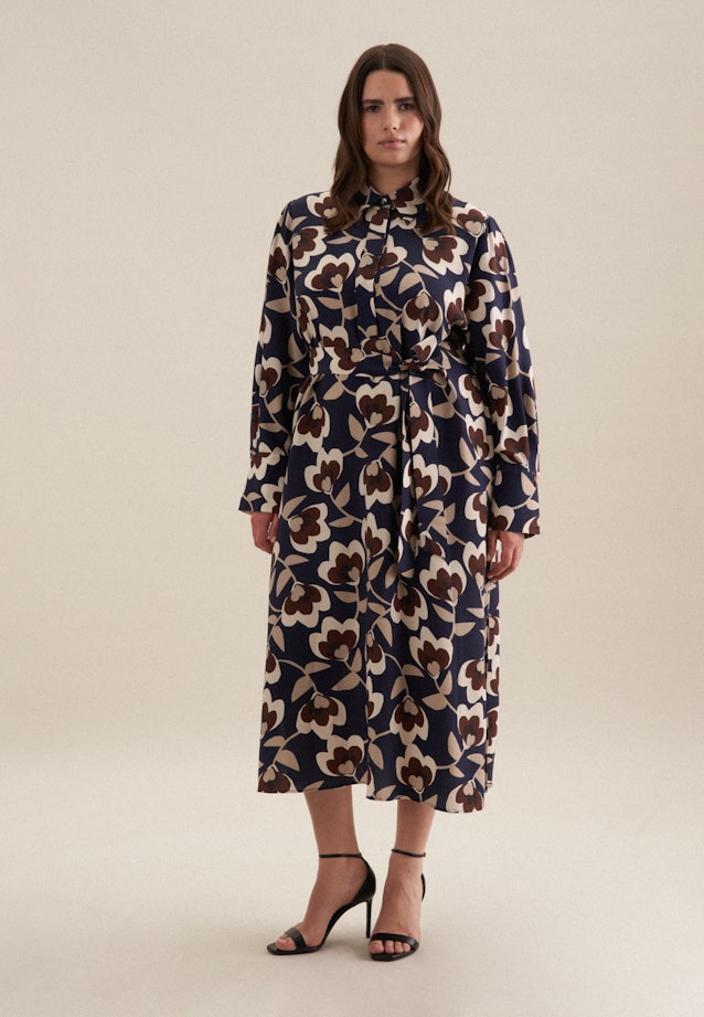 Curvy Robe Regular Manche Longue in Bleu Foncé |  Seidensticker Onlineshop