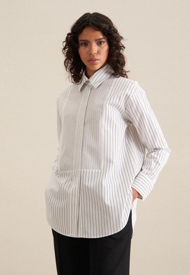 Kragen Longbluse Oversized in Weiß |  Seidensticker Onlineshop