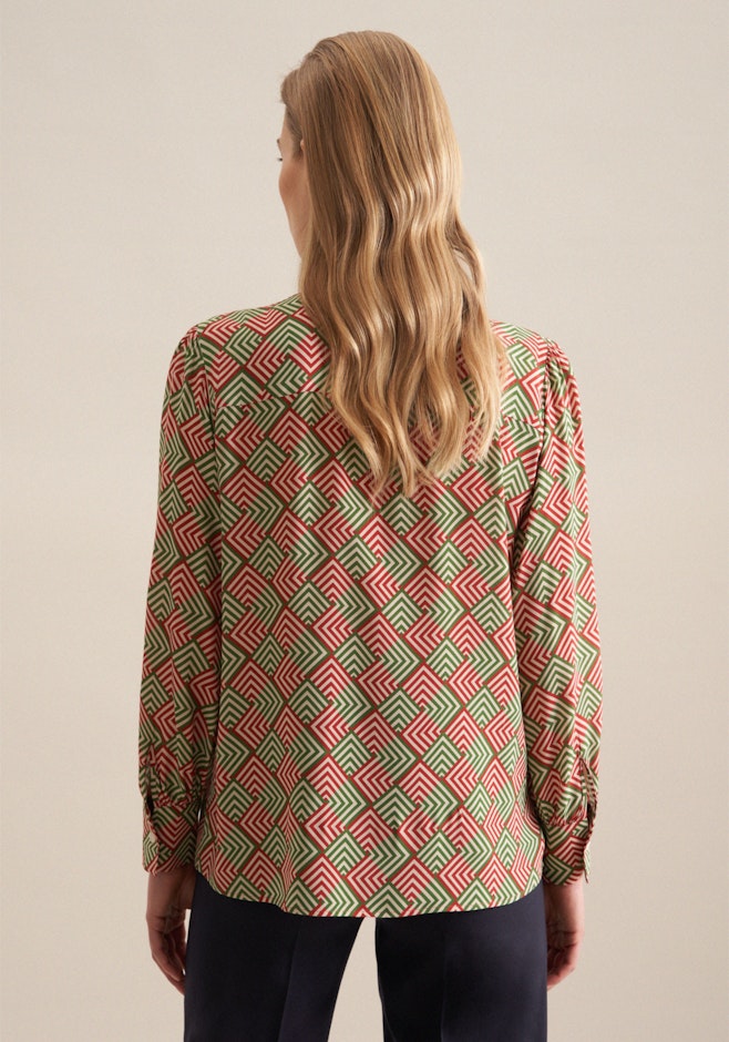 Hemdbluse Geometrische Muster in Rot | Seidensticker Onlineshop