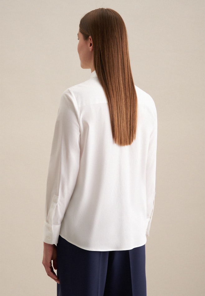 Long sleeve Satin Shirt Blouse in White | Seidensticker online shop