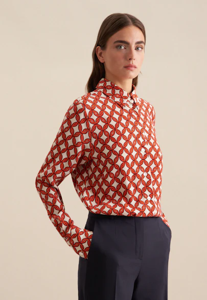 Hemdbluse Druck in Rot |  Seidensticker Onlineshop