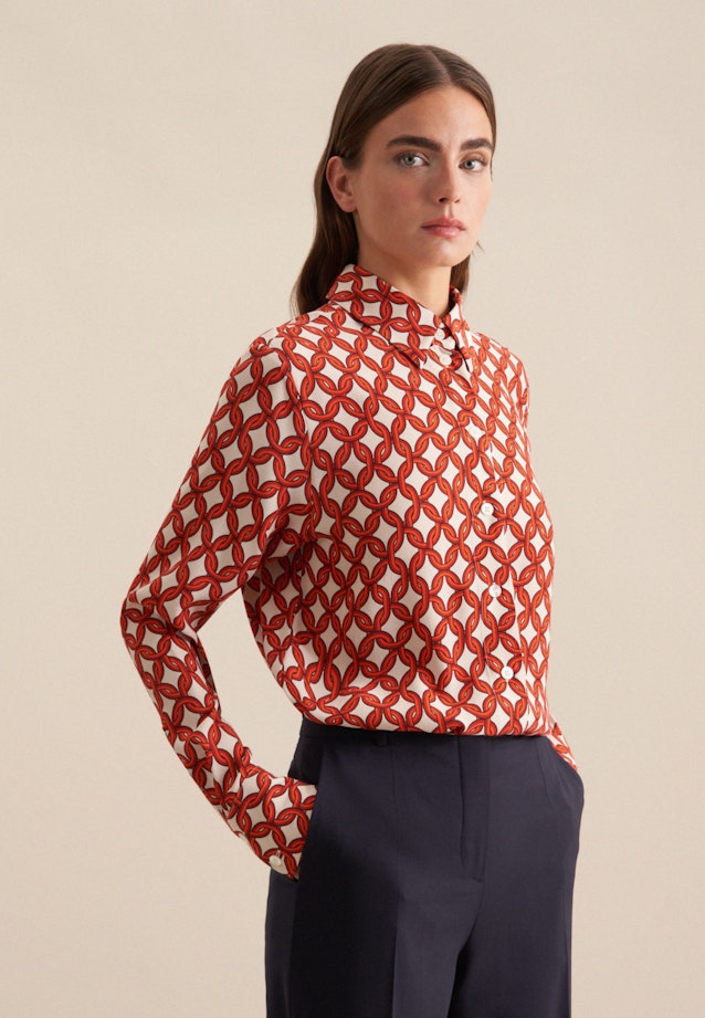 Long sleeve Crepe Shirt Blouse in Red |  Seidensticker Onlineshop