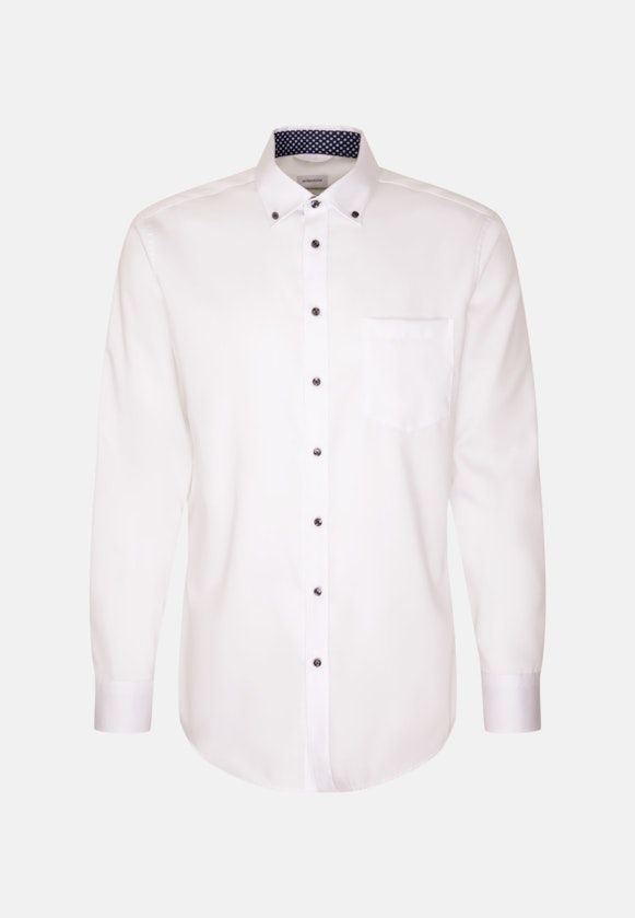 Chemise Business Regular Twill (sergé) Col Boutonné in Blanc |  Seidensticker Onlineshop