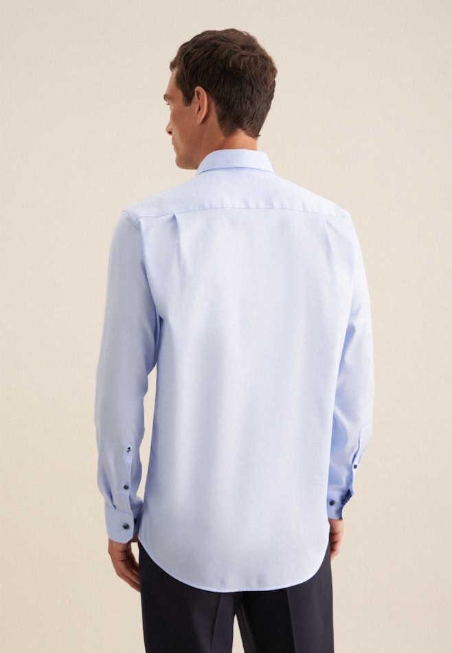 Chemise Business Regular Twill (sergé) Col Boutonné dans Bleu Clair | Boutique en ligne Seidensticker