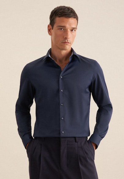 Slim Performance shirt Uni in Dark Blue |  Seidensticker Onlineshop