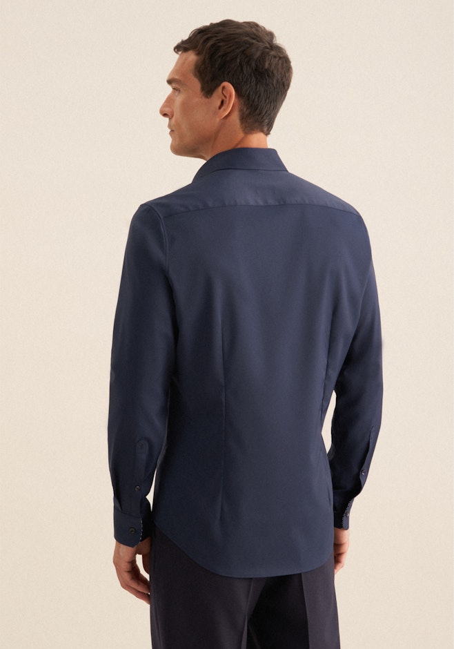 Slim Chemise Performance Uni dans Bleu Foncé | Boutique en ligne Seidensticker