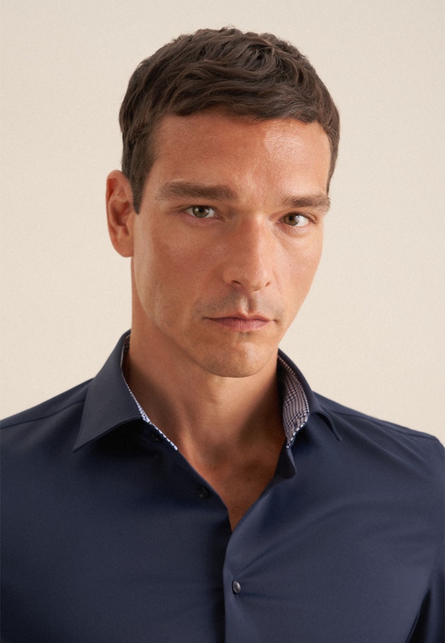 Slim Performance-Hemd Uni in Dunkelblau |  Seidensticker Onlineshop