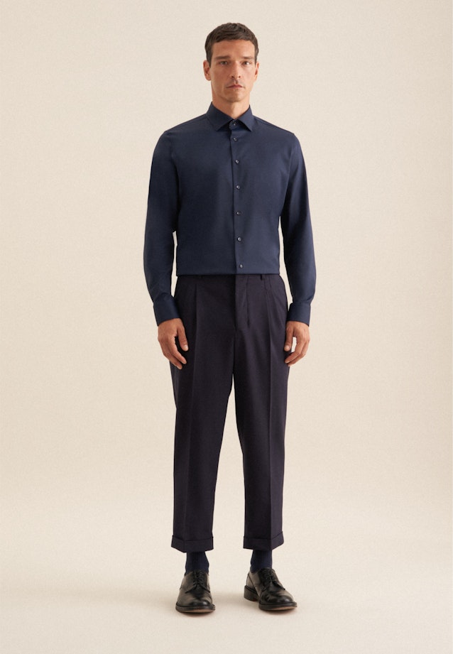 Slim Performance-Hemd Uni in Dunkelblau |  Seidensticker Onlineshop