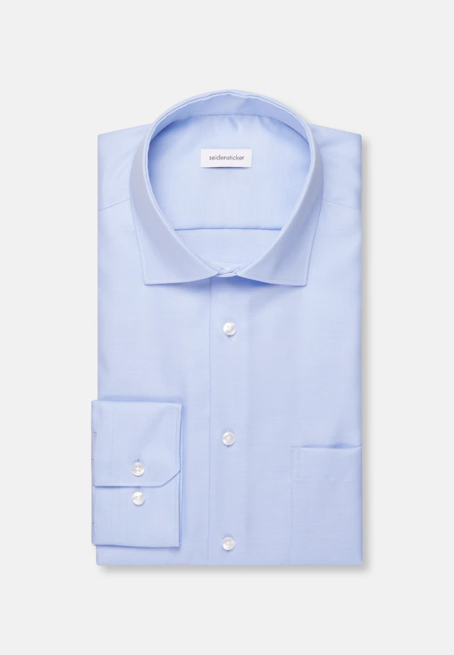 Regular Business shirt Uni in Mittelblau |  Seidensticker Onlineshop