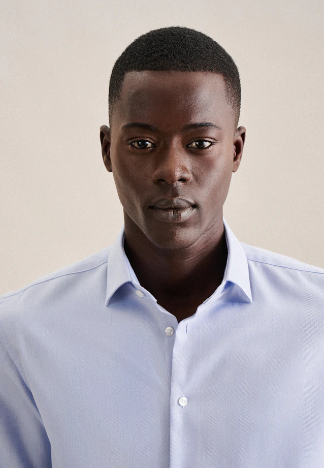 Slim Business shirt Uni in Mittelblau |  Seidensticker Onlineshop