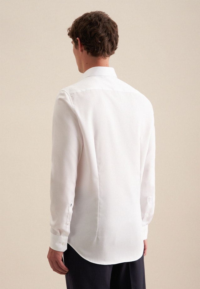 Non-iron Twill Business Shirt in Slim with Kent-Collar and extra long sleeve in White |  Seidensticker Onlineshop