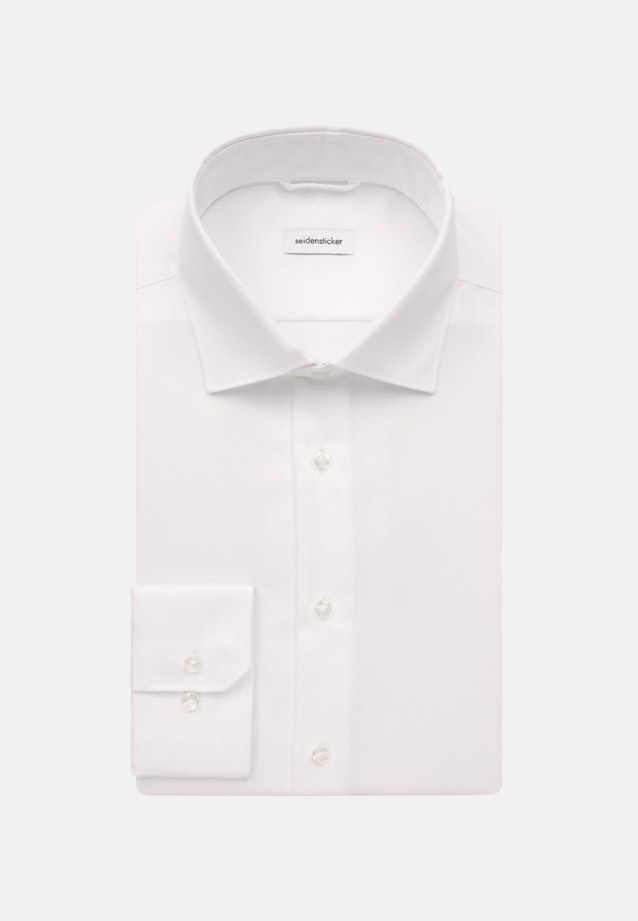 Non-iron Twill Business Shirt in Slim with Kent-Collar and extra long sleeve in White |  Seidensticker Onlineshop