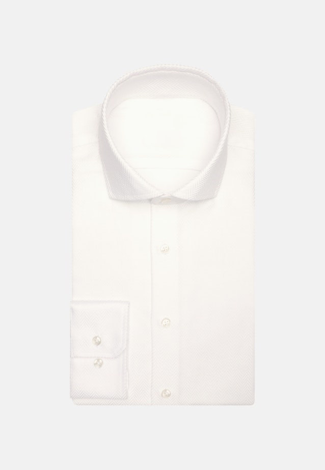 Non-iron Herringbone pattern Business Shirt in Slim with Kent-Collar in White |  Seidensticker Onlineshop