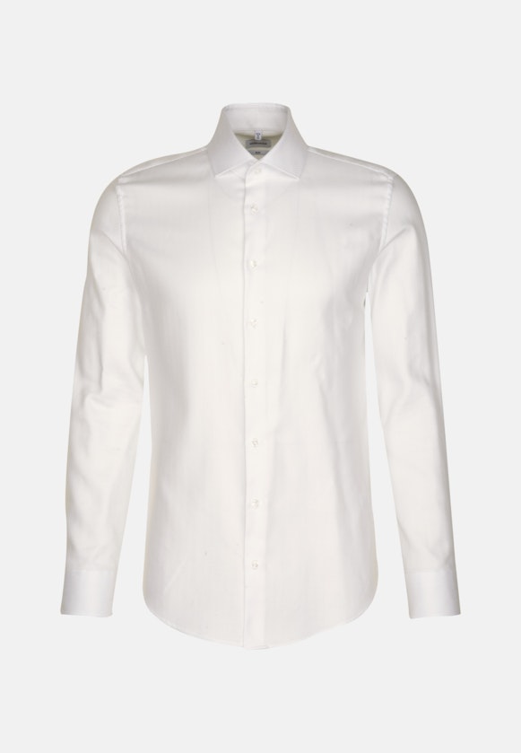 Non-iron Herringbone pattern Business Shirt in Slim with Kent-Collar in White |  Seidensticker Onlineshop