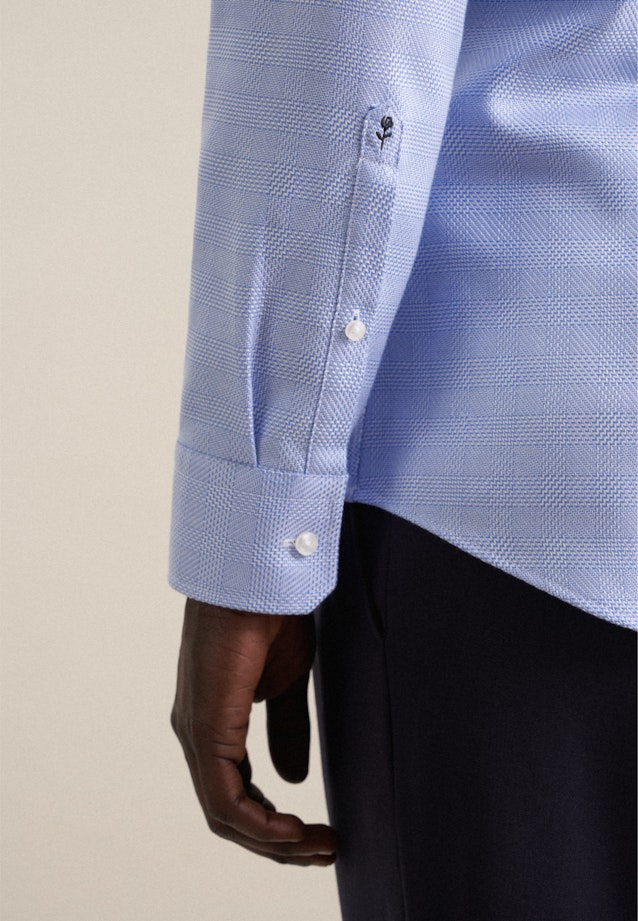 Chemise Business Shaped Structuré Col Kent in Bleu Clair |  Seidensticker Onlineshop