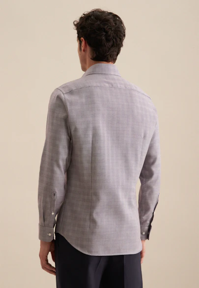 Shaped Business Hemd Karo in Lila |  Seidensticker Onlineshop