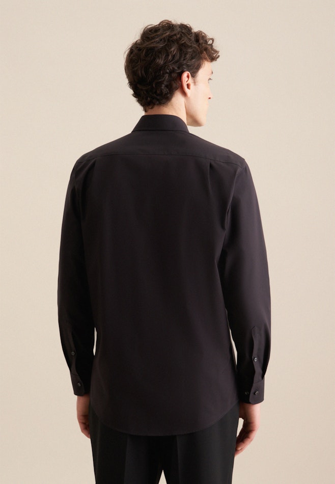 Non-iron Structure Business Shirt in Comfort with Kent-Collar in Black | Seidensticker online shop
