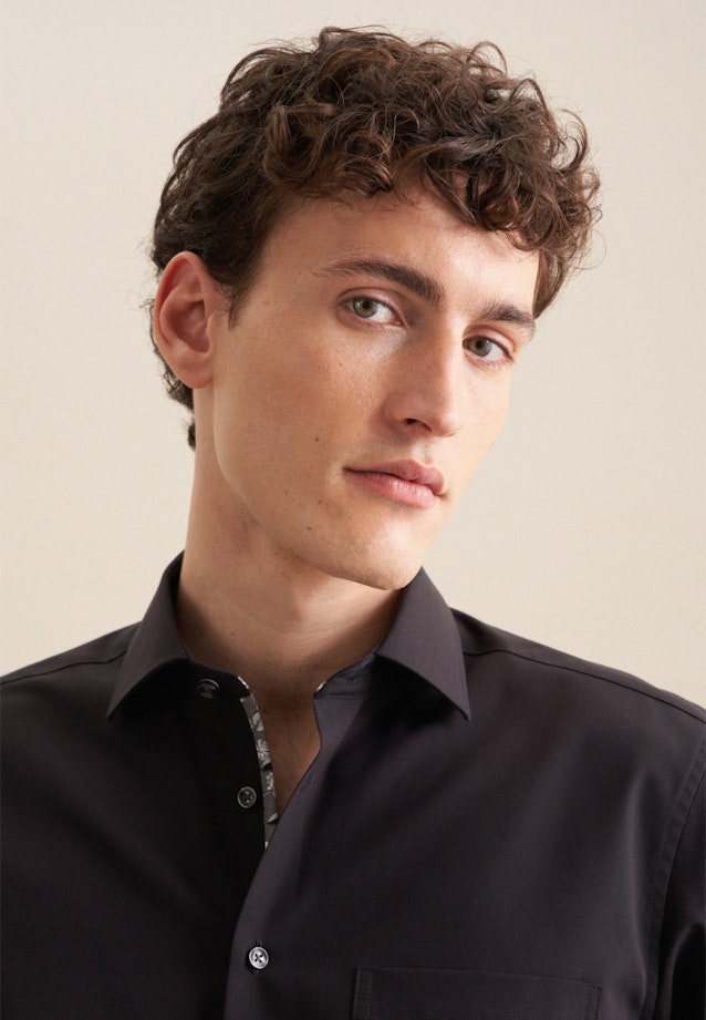 Comfort Business shirt Uni in Black |  Seidensticker Onlineshop