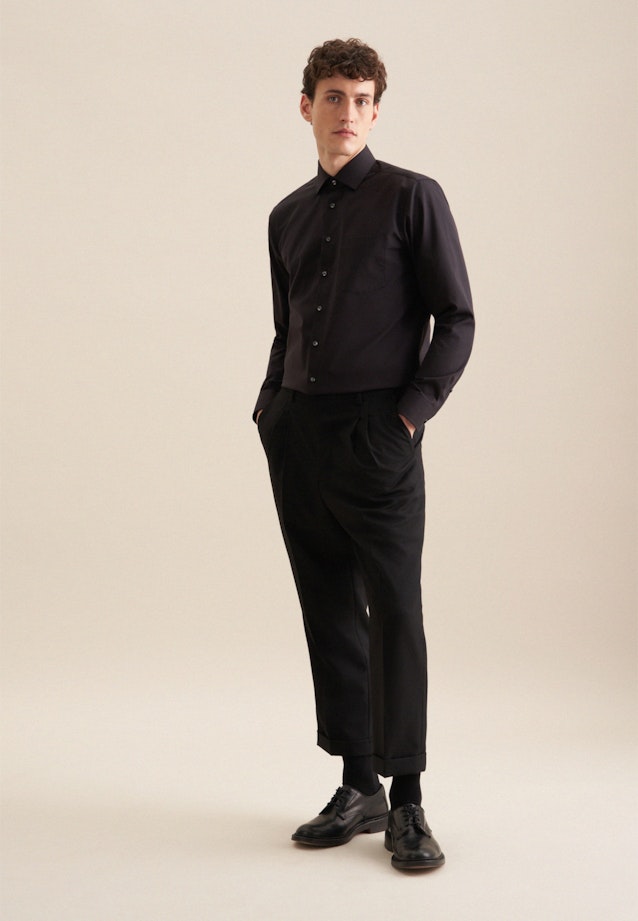 Comfort Business shirt Uni in Black |  Seidensticker Onlineshop