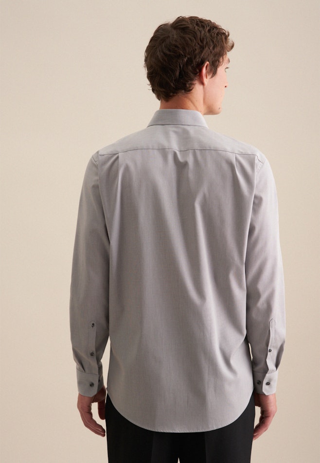 Non-iron Structure Business Shirt in Comfort with Kent-Collar in Grey | Seidensticker online shop