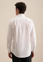 Chemise Business Comfort Structuré Col Kent in Blanc |  Seidensticker Onlineshop