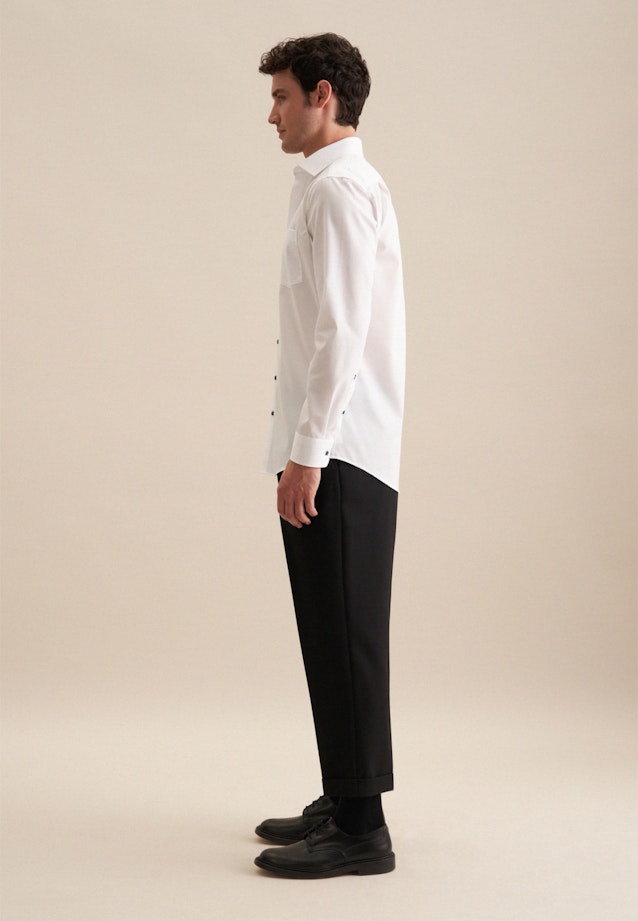 Non-iron Structure Business Shirt in Comfort with Kent-Collar in White |  Seidensticker Onlineshop