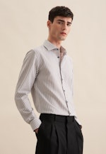 Non-iron Twill Business Shirt in Slim with Kent-Collar in Grey |  Seidensticker Onlineshop