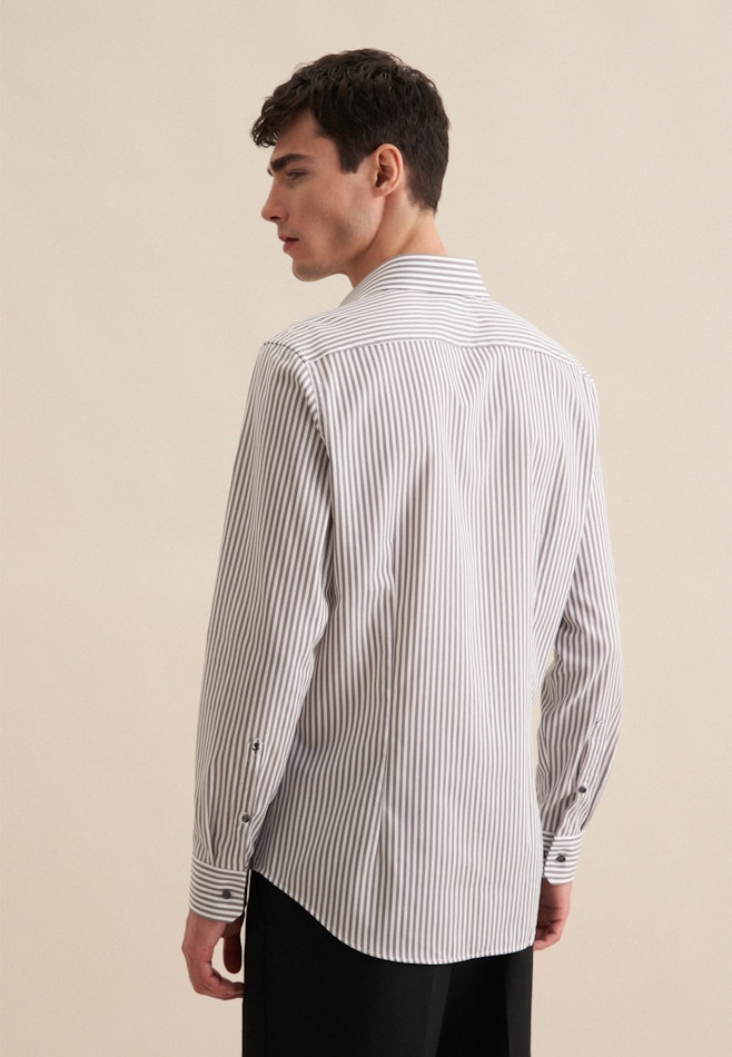 Non-iron Twill Business Shirt in Slim with Kent-Collar in Grey | Seidensticker online shop