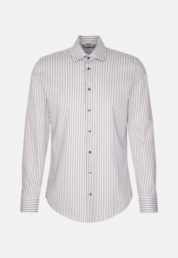 Non-iron Twill Business Shirt in Slim with Kent-Collar in Grey |  Seidensticker Onlineshop