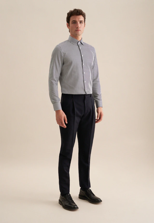 Shaped Business Hemd Gestreift in Navy blue |  Seidensticker Onlineshop