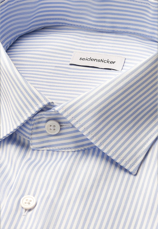 Shaped Business Hemd Gestreift in Mittelblau | Seidensticker Onlineshop