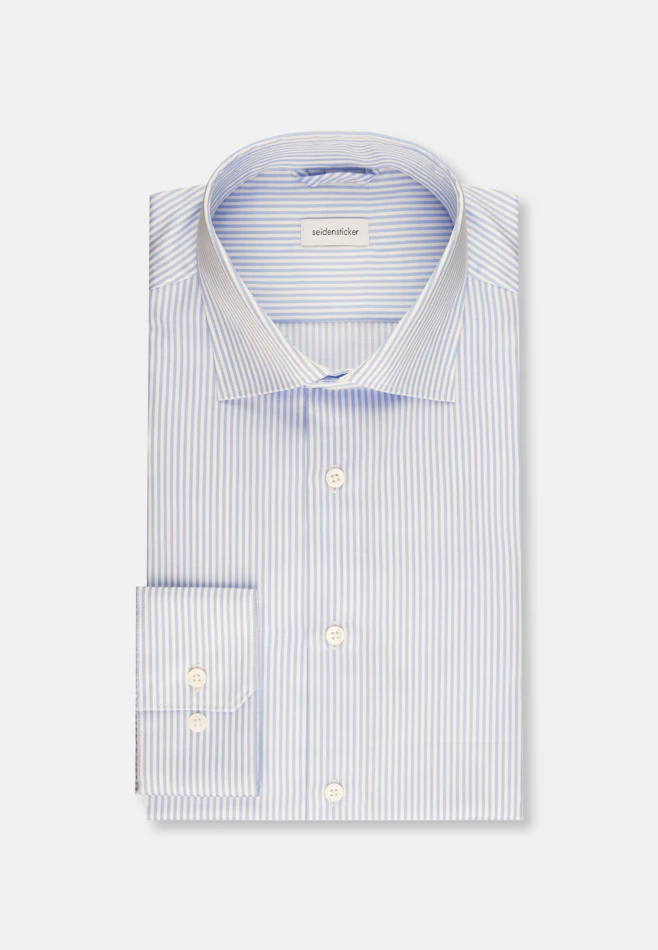 Shaped Business shirt Stripes in Middle Blue | Seidensticker online shop